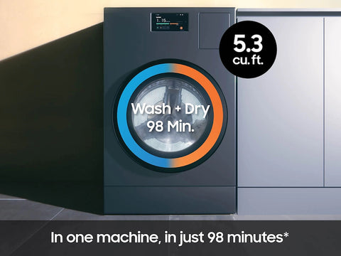 Bespoke AI Laundry Combo All-in-One 5.3 cu. ft. Ultra Capacity Washer and Ventless Heat Pump Dryer in Dark Steel (WD53DBA900HZA1)