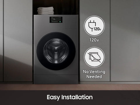 Bespoke AI Laundry Combo All-in-One 5.3 cu. ft. Ultra Capacity Washer and Ventless Heat Pump Dryer in Dark Steel (WD53DBA900HZA1)