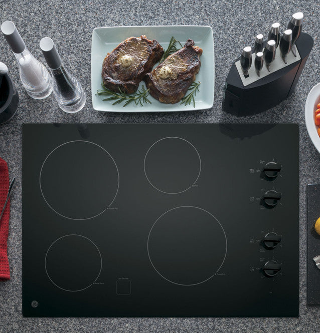 GE® 30" Built-In Knob Control Electric Cooktop (JP3030DJBB)