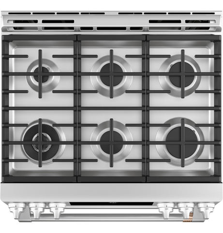 GE Café 30" Smart Slide-In, Front-Control, Gas Double-Oven Range with Convection