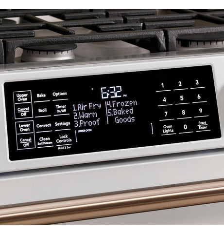 GE Café 30" Smart Slide-In, Front-Control, Gas Double-Oven Range with Convection