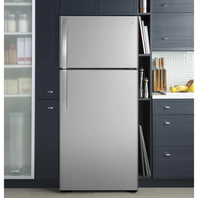 GE® ENERGY STAR® 21.9 Cu. Ft. Top-Freezer Refrigerator Model #: GIE22JSNRSS