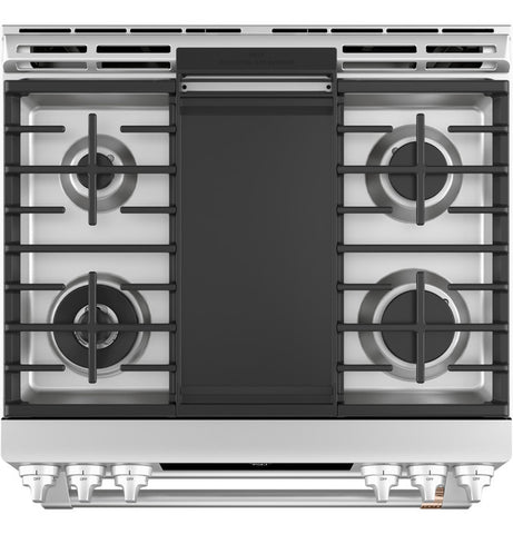 GE Café 30" Smart Slide-In, Front-Control, Gas Double-Oven Range with Convection