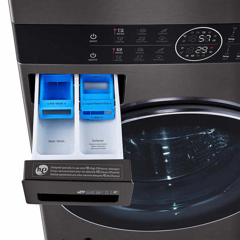 (WKEX200HBA) Single Unit Front Load LG WashTower with Center Control 4.5 cu. ft. Washer and 7.4 cu. ft. Electric Dryer