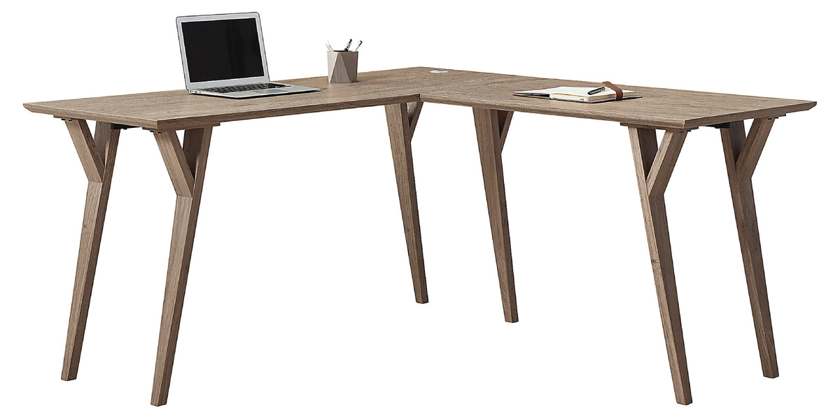 Realspace® Trezza 62"W L-Shaped Computer Desk "Light Oak"