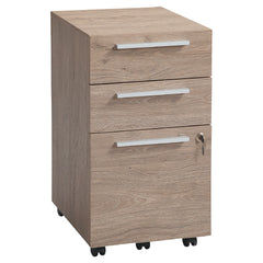 Realspace® Trezza 19"D Vertical 3-Drawer Mobile File Cabinet "Light Oak"