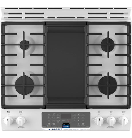 GE® 30" Slide-In Front-Control Convection Gas Range with No Preheat Air Fry (JGS760DPWW)
