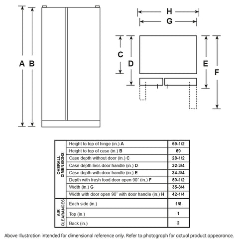 GE 25.1 Cu. Ft. Fingerprint Resistant Side-By-Side Refrigerator - GSS25IYNFS