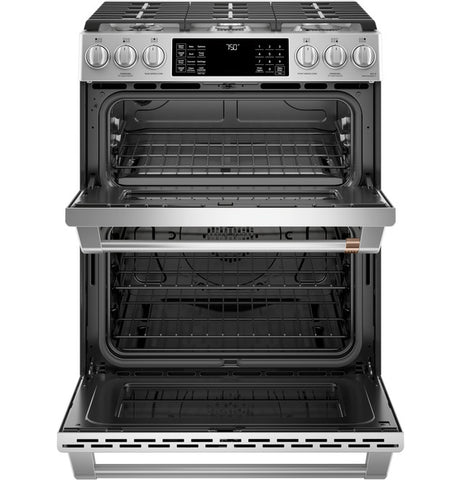 GE Café 30" Smart Slide-In, Front-Control, Gas Double-Oven Range with Convection