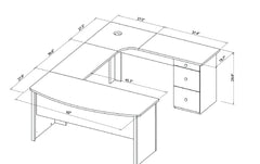 Realspace® Broadstreet 65"W U-Shaped Executive Corner Desk