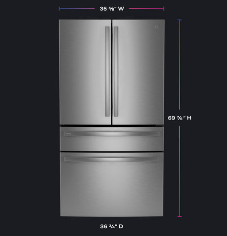 GE Profile™ Series ENERGY STAR® 28.7 Cu. Ft. Smart Fingerprint Resistant 4-Door French-Door Refrigerator With Dual-Dispense AutoFill Pitcher (PGE29BYTFS)