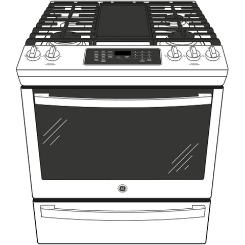 GE® 30" Slide-In Front-Control Convection Gas Range with No Preheat Air Fry JGS760SPSS