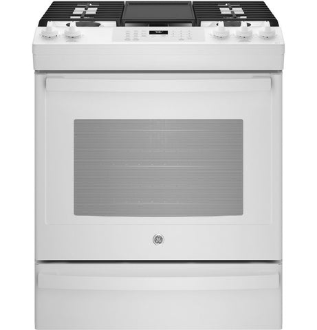 GE® 30" Slide-In Front-Control Convection Gas Range with No Preheat Air Fry (JGS760DPWW)
