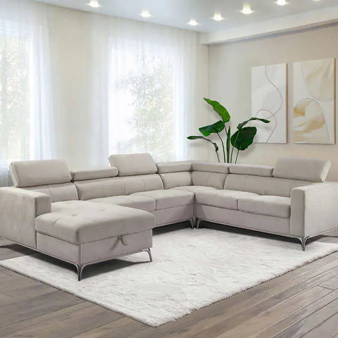 Blaise Fabric Sectional with Storage Chaise