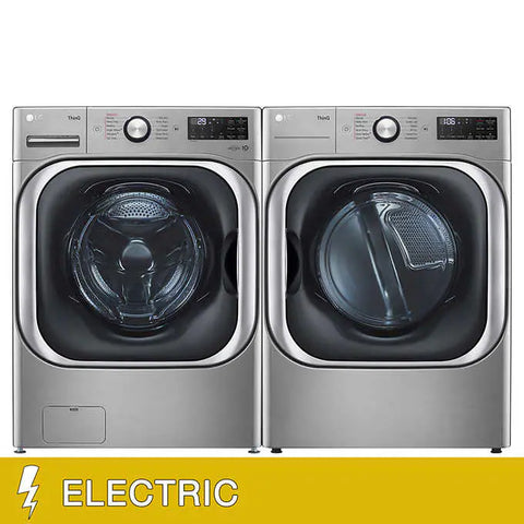 LG 5.2 cu. ft. Mega Capacity Front Load Washer and 9.0 cu. ft. Mega Capacity ELECTRIC Dryer with Built-In Intelligence