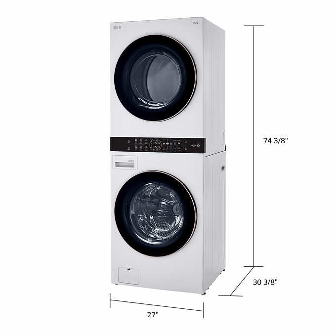 (WKE100HWA) Single Unit Front Load LG WashTower with Center Control 4.5 cu. ft. Washer and 7.4 cu. ft. Electric Dryer
