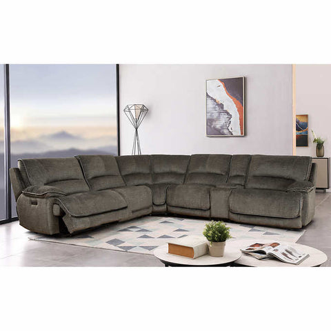 Redding 6-piece Fabric Power Reclining Sectional with Power Headrest