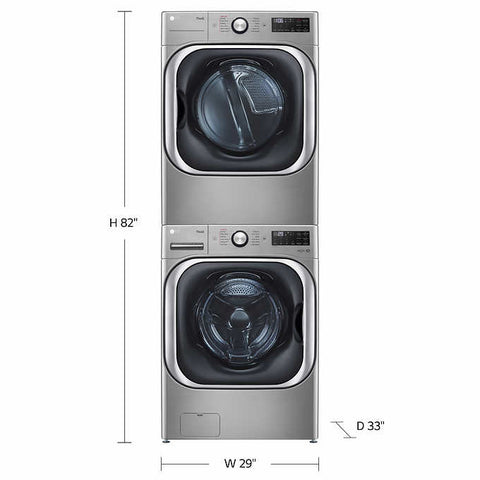 LG 5.2 cu. ft. Mega Capacity Front Load Washer and 9.0 cu. ft. Mega Capacity ELECTRIC Dryer with Built-In Intelligence