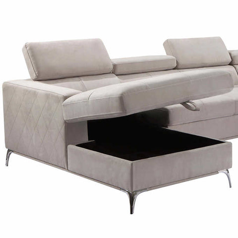 Blaise Fabric Sectional with Storage Chaise