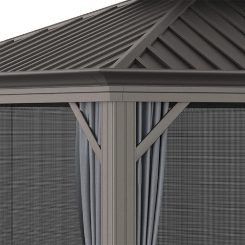 12 ft. x 10 ft. Charcoal Grey Hardtop Patio Gazebo Canopy Outdoor Pavilion