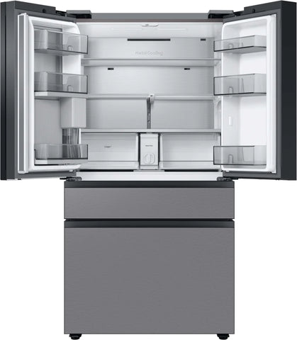Samsung Bespoke 4-Door French Door Refrigerator (23 cu. ft.) with Beverage Center in Stainless Steel (RF23BB8600QLAA)