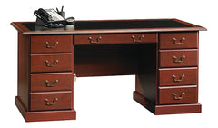 Sauder® Heritage Hill 65"W Double-Pedestal Writing Desk "Classic Cherry"