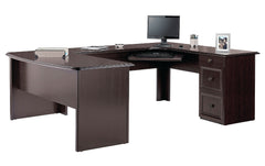 Realspace® Broadstreet 65"W U-Shaped Executive Corner Desk