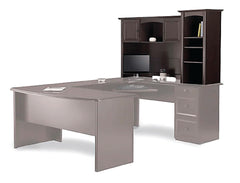 Realspace® Broadstreet 65"W U-Shaped Executive Corner Desk